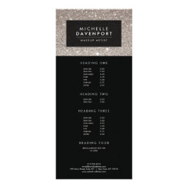 クラシックグリッターシルバーのメイクアップアーティストラックカード ラックカード