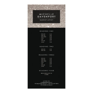 クラシックグリッターシルバーのメイクアップアーティストラックカード ラックカード