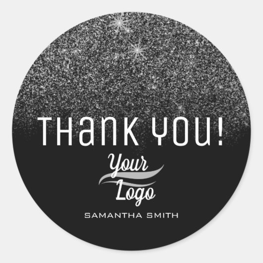 クラシックグリッターシンプルスターズラグジュアリーグラムサンキューユー ラウンドシール (正面)