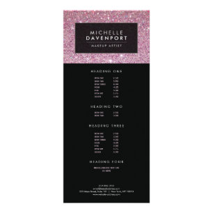 クラシックグリッターピンクのメイクアップアーティストラックカード ラックカード