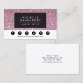 クラシックグリッターピンクサロンロイヤリティパンチカード ロイヤリティカード (正面/裏面)