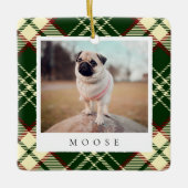 クラシックグリパーソナライズされたーの愛犬の写真 セラミックオーナメント (正面)