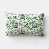 クラシックグリーンと白のチノワセリーバードケージ ランバークッション (裏面)