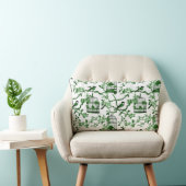 クラシックグリーンと白のチノワセリーバードケージ ランバークッション (椅子)