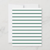 クラシックグリーンのパーソナライズされたモノグラムイニシャル ノートカード (裏面)