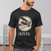 クラシックグリーンの複葉機アビエイター Tシャツ