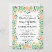 クラシックグリーンウォーター色牡丹リハーサルディナー 招待状 (正面)