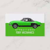 クラシックグリーンカー、整備士 名刺 (正面)