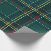 クラシックグリーンクリスマスの格子模様タータンチェック ラッピングペーパー (角)