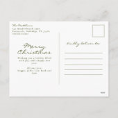 クラシックグリーンクリスマス家族の写真 シーズンポストカード (裏面)