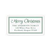 クラシックグリーンク縁どリスマス差出人住所 ラベル (正面)