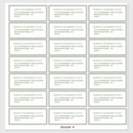 クラシックグリーンゲストメーリングラベル21枚あたり シール