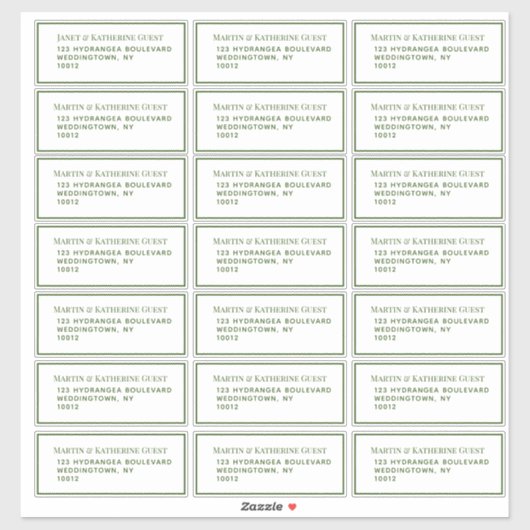 クラシックグリーンゲストメーリングラベル21枚あたり シール (シート)