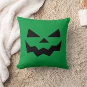 クラシックグリーンジャックオランタンパンプキンスマイル クッション (ブランケット)