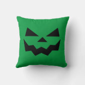 クラシックグリーンジャックオランタンパンプキンスマイル クッション (裏面)