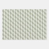 クラシックグリーンズパインリースクリスマスホリデー ラッピングペーパーシート (正面2)