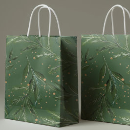 クラシックグリーンズパインリースクリスマスホリデー ラージペーパーバッグ