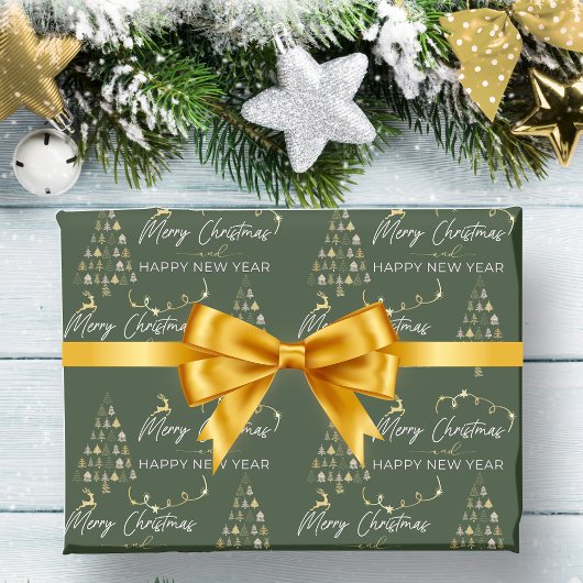 クラシックグリーンドードルクリスマスツリートナディアスターズ ラッピングペーパー