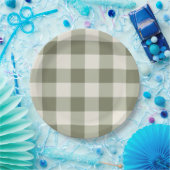 クラシックグリーンファームハウスギンガムスタイルナプキンズ ペーパープレート (パーティー)