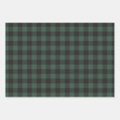 クラシックグリーンブラックバッファロータータンチェックプレイドヴィンテージ ラッピングペーパーシート (正面3)