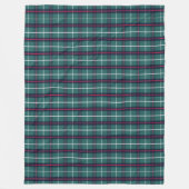 クラシックグリーンプレイドフリースブランケット フリースブランケット (正面)