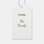 クラシックグリーンホリデーメッセージパインツリーギフトラベル ギフトタグ (裏面)