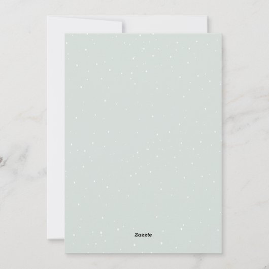 クラシックグリーンホワイトスノーヴィレッジメリークリスマス シーズンカード (裏面)