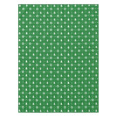 クラシックグリーンホワイト雪片クリスマスツリー テーブルクロス (正面)