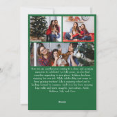 クラシックグリーンメリークリスマス垂直6写真 シーズンカード (裏面)