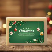 クラシックグリーンメリークリスマス 長方形シール