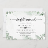 クラシックグリーンユーカリの駆け落ち発表 案内状 (正面)