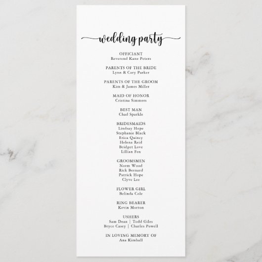 クラシックグリーンユーカリ結婚プス プログラム (裏面)