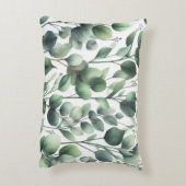 クラシックグリーンユーカリ離れスオンホワイト アクセントクッション (裏面(縦))