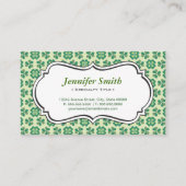 クラシックグリーンラッキークローバシンプルーシャムロエレガントック 名刺 (正面)