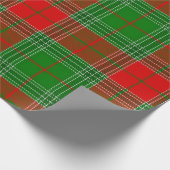 クラシックグリーンレッドギンガムバッファロープレイドファームハウス ラッピングペーパー (角)