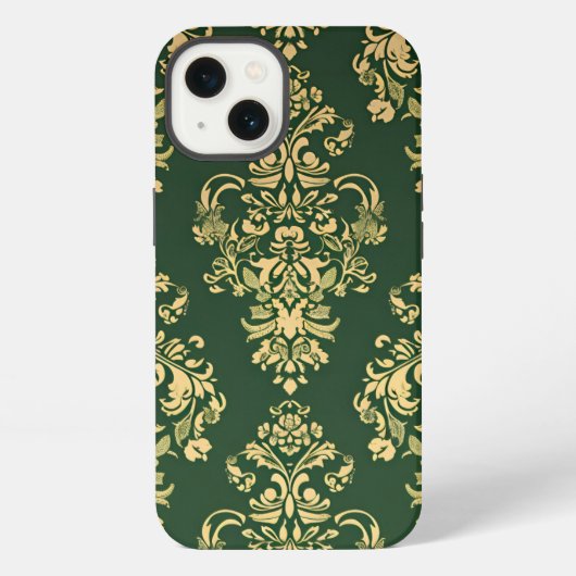 クラシックグリーンロココ装飾 iPhoneケース (裏面)