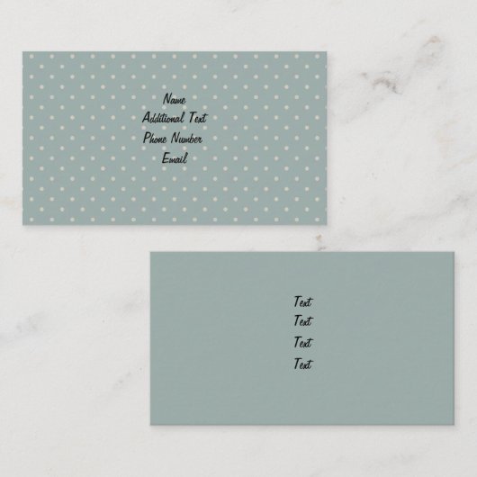 クラシックグリーン水玉模様 名刺 (正面/裏面)