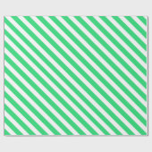 クラシックグリーン&ホワイトストライプクリスマス ラッピングペーパー (フラット)