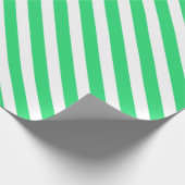 クラシックグリーン&ホワイトストライプクリスマス ラッピングペーパー (角)