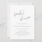 クラシックグレイエレガントブライダルシャワー 招待状 (正面)