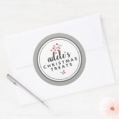 クラシックグレイクリスマストリッパーソナライズされたト ラウンドシール (封筒)