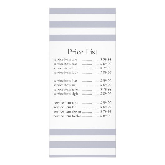 クラシックグレイストライプビジネス価格 ラックカード (正面)