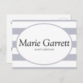 クラシックグレイストライプビジネス ポストカード (正面/裏面)