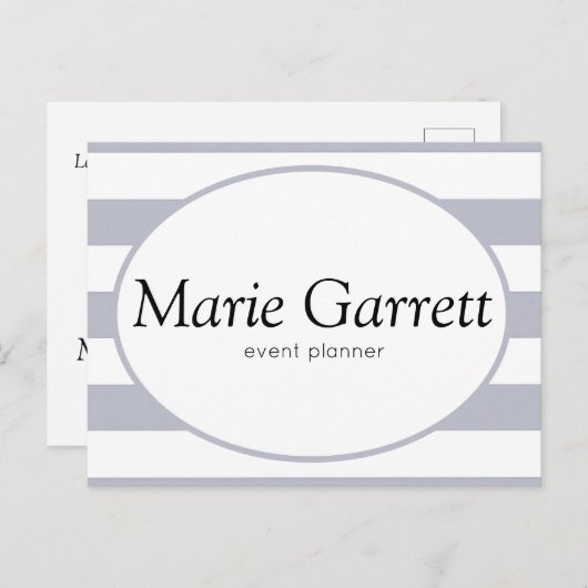 クラシックグレイストライプビジネス ポストカード (正面/裏面)