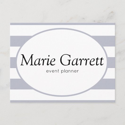 クラシックグレイストライプビジネス ポストカード (正面)