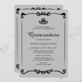 クラシックグレイブラックティアラキンセアニェラ 招待状 (正面/裏面)