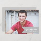 クラシックグレイ卒業発表 – 招待状 (正面/裏面)