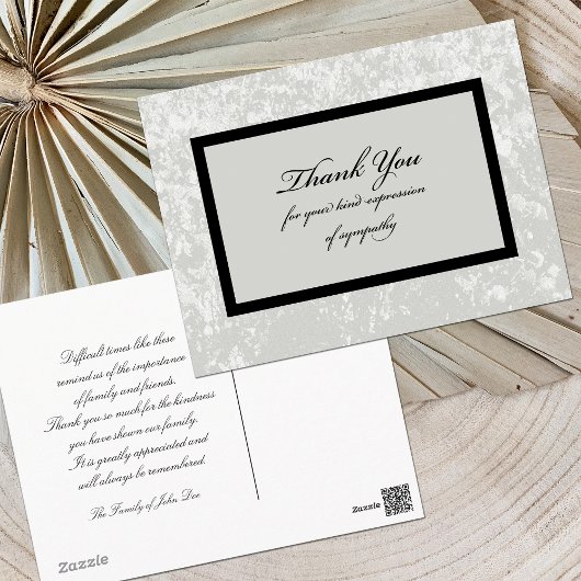 クラシックグレイ悔やみや弔慰サンキューハガキ ポストカード