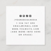 クラシックグレーいかり&チェイン航海のソーシャルメディア スクエア名刺 (裏面)