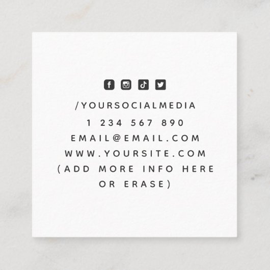 クラシックグレーいかり&チェイン航海のソーシャルメディア スクエア名刺 (裏面)